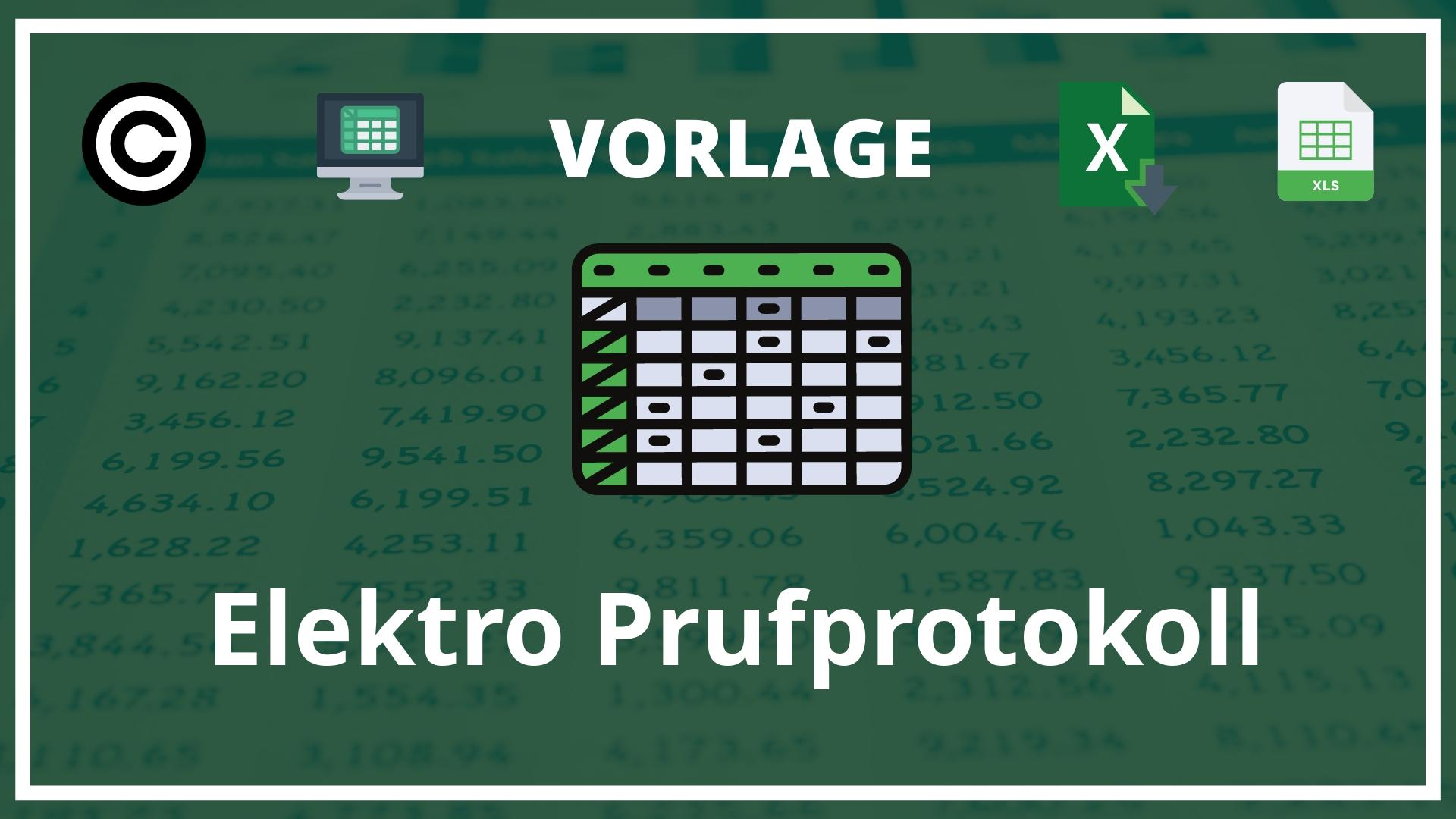 Elektro Prüfprotokoll Vorlage Excel
