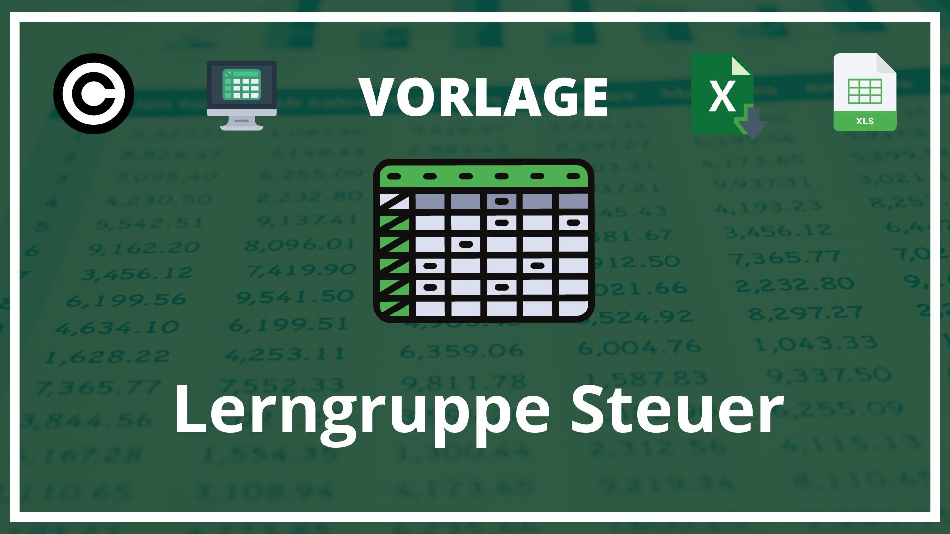 Lerngruppe Steuer Vorlage Excel