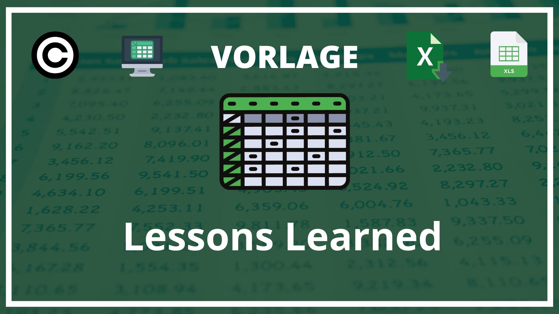 Lessons Learned Vorlage Excel