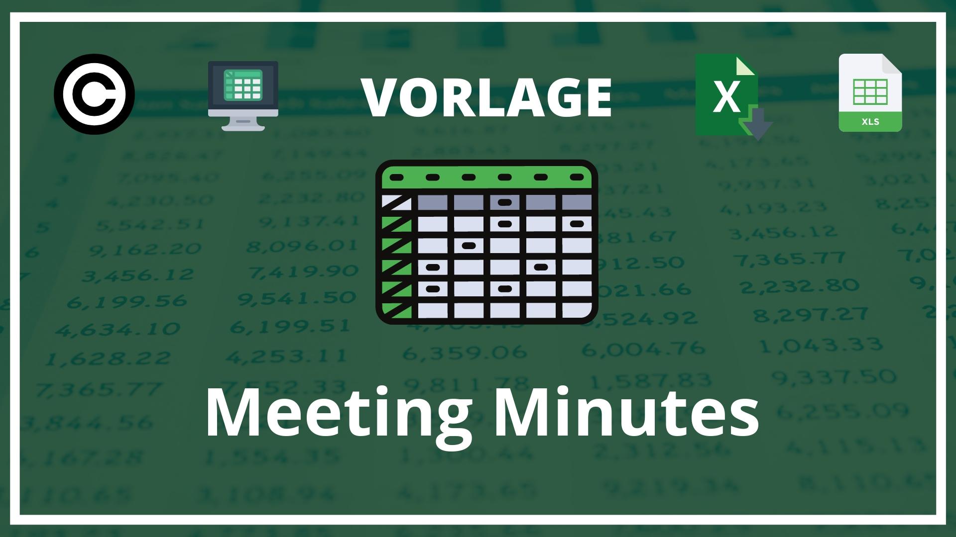 Meeting Minutes Vorlage Excel