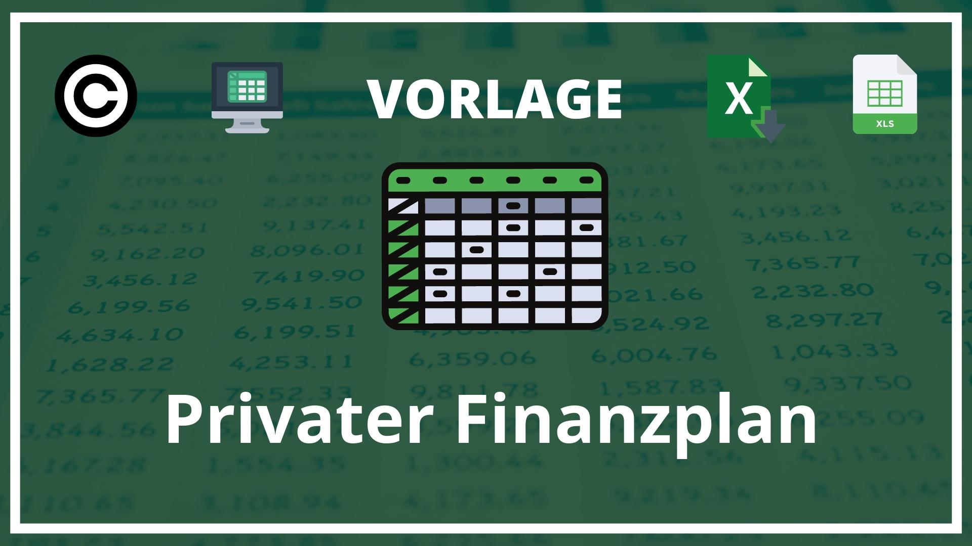 Privater Finanzplan Vorlage Excel